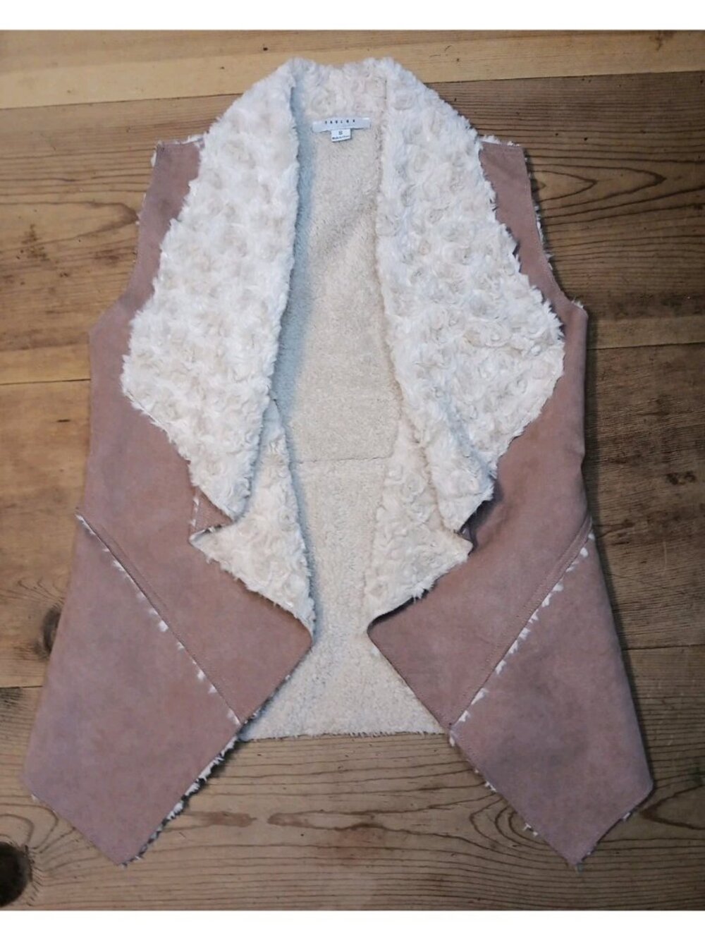 Favlux Fashion Faux Suede Vest  Womens S Open Front Brown Western Lagenlook